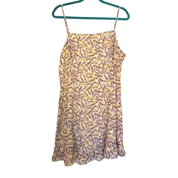 Lulus Brynne White & Yellow Floral Print Mini Dress| XL Beachy Cottagecore - Picture 2 of 9